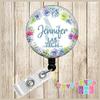 Lab Tech - Microscope - Cute Succulents - PERSONALIZED - Button Badge Reel - BR0137 view 3