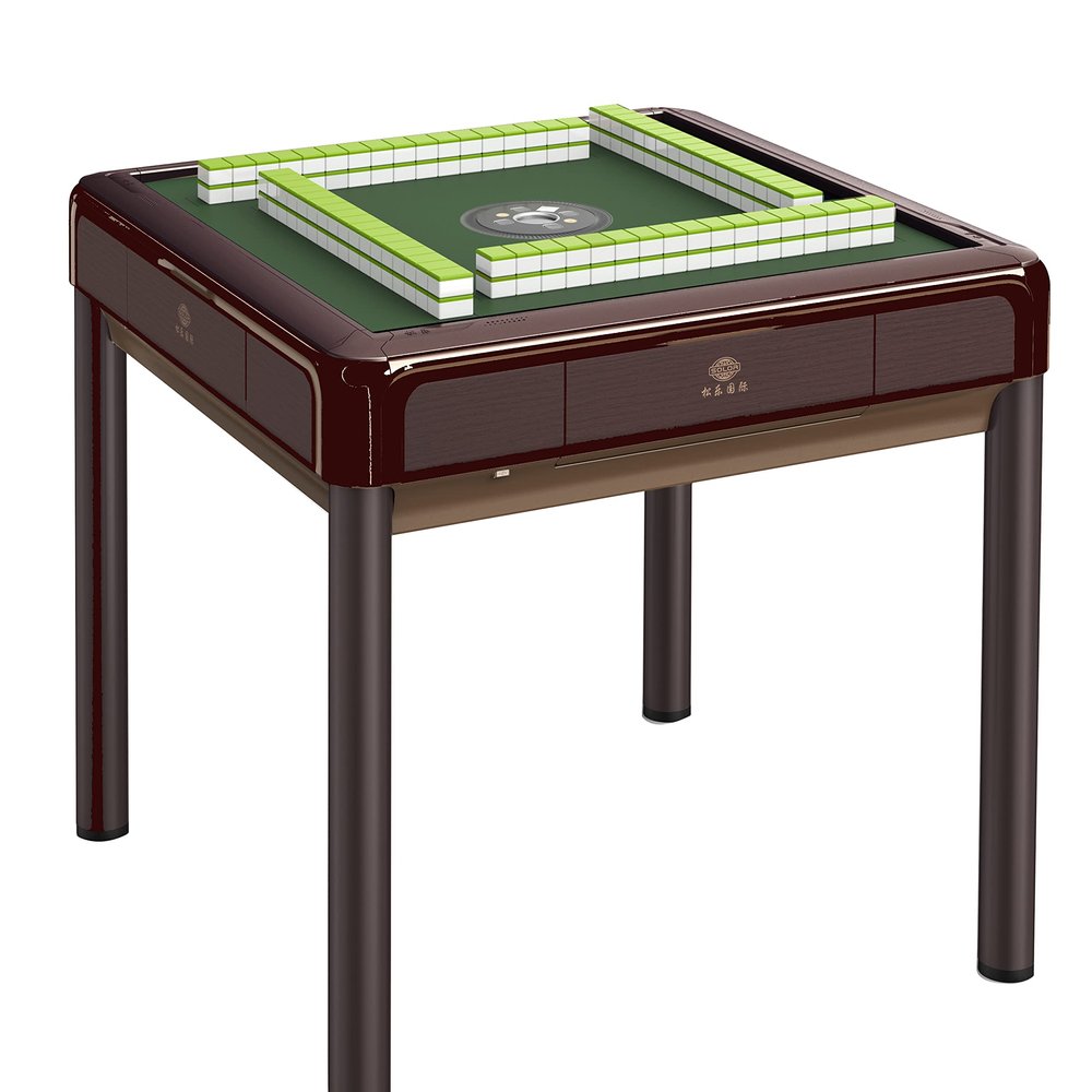 4-Legs Automatic Mahjong Table with Wheels and 4 Drawers Chinese Style Filipino Style Comes 2 Sets of 44mm Large Tiles and 1 Table Dust Cloth