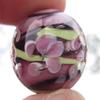 Big Game Toys~22mm (7/8") Protea Hand Made Art Glass Marble w/Stand Purple/Green Flower Swirl view 4