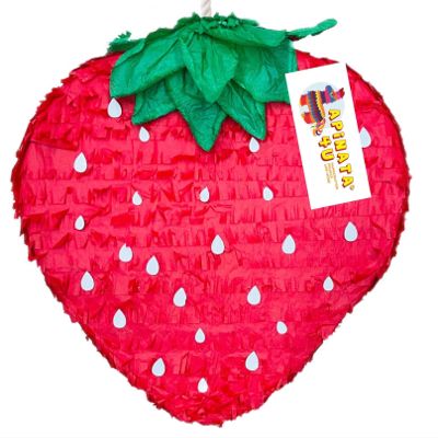 Red Strawberry Piata 19" Red color Strawberry Themed Happy Birthday Party Decorations Photo Prop Berry Themed Party
