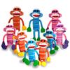 ArtCreativity 4 Inch Bendable Sock Monkey Toys - Set of 12 - Flexible Plastic - Birthday Party Favors for Boys and Girls - Stress Relief Fidget Toys for Kids view 1