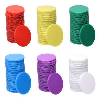 Shapenty 6 Colors Small Plastic Learning Counters Disks Chip Counting Discs Markers for Math Practice and Poker Chips Game Tokens with Storage Box,120PCS (25mm / 1Inch)