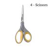 Westcott 13901 8" Straight Titanium Bonded Scissors, Gray/Yellow, (4 Scissors) view 1