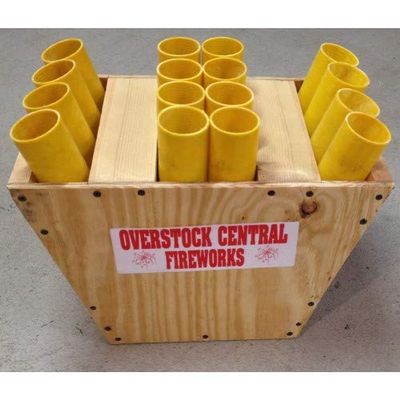 16 Shot Fireworks Fan Rack With 1.75" Fiberglass Mortar Tubes