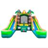 Crossover Tropical Double Water Slide Bounce House Combo, 16.5 x 15 x 11 Foot, PVC Vinyl Inflatable Bouncy House for Kids, Wet or Dry Slides, with Stakes, Storage Bag and 1 HP Blower view 1