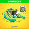Crossover Tropical Double Water Slide Bounce House Combo, 16.5 x 15 x 11 Foot, PVC Vinyl Inflatable Bouncy House for Kids, Wet or Dry Slides, with Stakes, Storage Bag and 1 HP Blower view 2