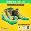 Crossover Tropical Double Water Slide Bounce House Combo, 16.5 x 15 x 11 Foot, PVC Vinyl Inflatable Bouncy House for Kids, Wet or Dry Slides, with Stakes, Storage Bag and 1 HP Blower view 4