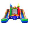 Crossover Rainbow Castle Double Water Slide Bounce House Combo, 16.5 x 15 x 11 Foot, PVC Vinyl Inflatable Bouncy House for Kids, Wet or Dry Slides, with Stakes, Storage Bag and 1 HP Blower view 1