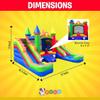Crossover Rainbow Castle Double Water Slide Bounce House Combo, 16.5 x 15 x 11 Foot, PVC Vinyl Inflatable Bouncy House for Kids, Wet or Dry Slides, with Stakes, Storage Bag and 1 HP Blower view 2