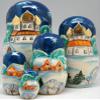 Cathedrals Large 5-Nest Doll Russian Matryoshka Wooden Stacking Nested Dolls Wooden Handmade Toys Gift for Children Christmas Mothers Day Birthday Home Decor Wishing Gift 110174 view 2