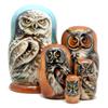 Forest Owls Wisdom 3-Nest Matreshka Wooden Nesting Dolls Set, Wildlife, Irish Decor - 150011 by G.DeBrekht Wildlife view 1