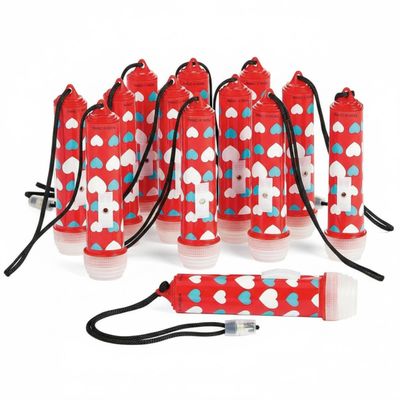 Fun Express Valentine Mini Flashlights On A Rope (Set of 12) Giveaways and Party Supplies