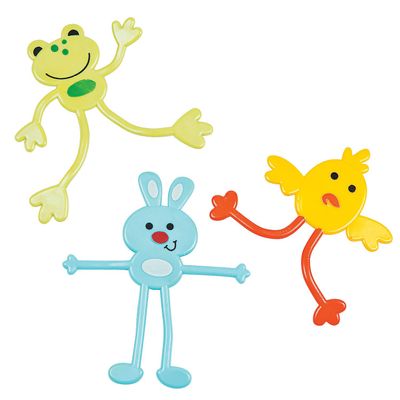 Fun Express Easter Bendable Toys Assortment - Bulk Set of 24 - Easter Basket Filler and Handouts