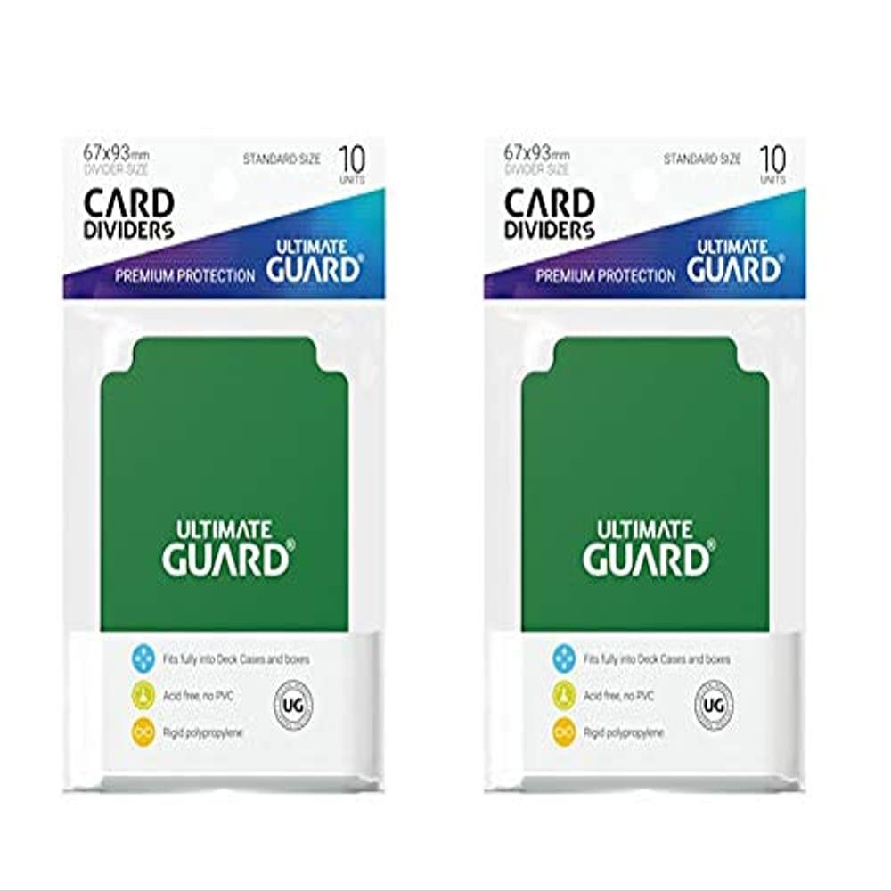 2 Packs Ultimate Guard Green Card Dividers (10) Standard Size Individual Pack
