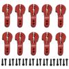10PCS ShareGoo 25T Aluminum Servo Horns Arms M3 Threads Metal Steering Arm for RC Car Truck Buggy Airplane-Red view 1