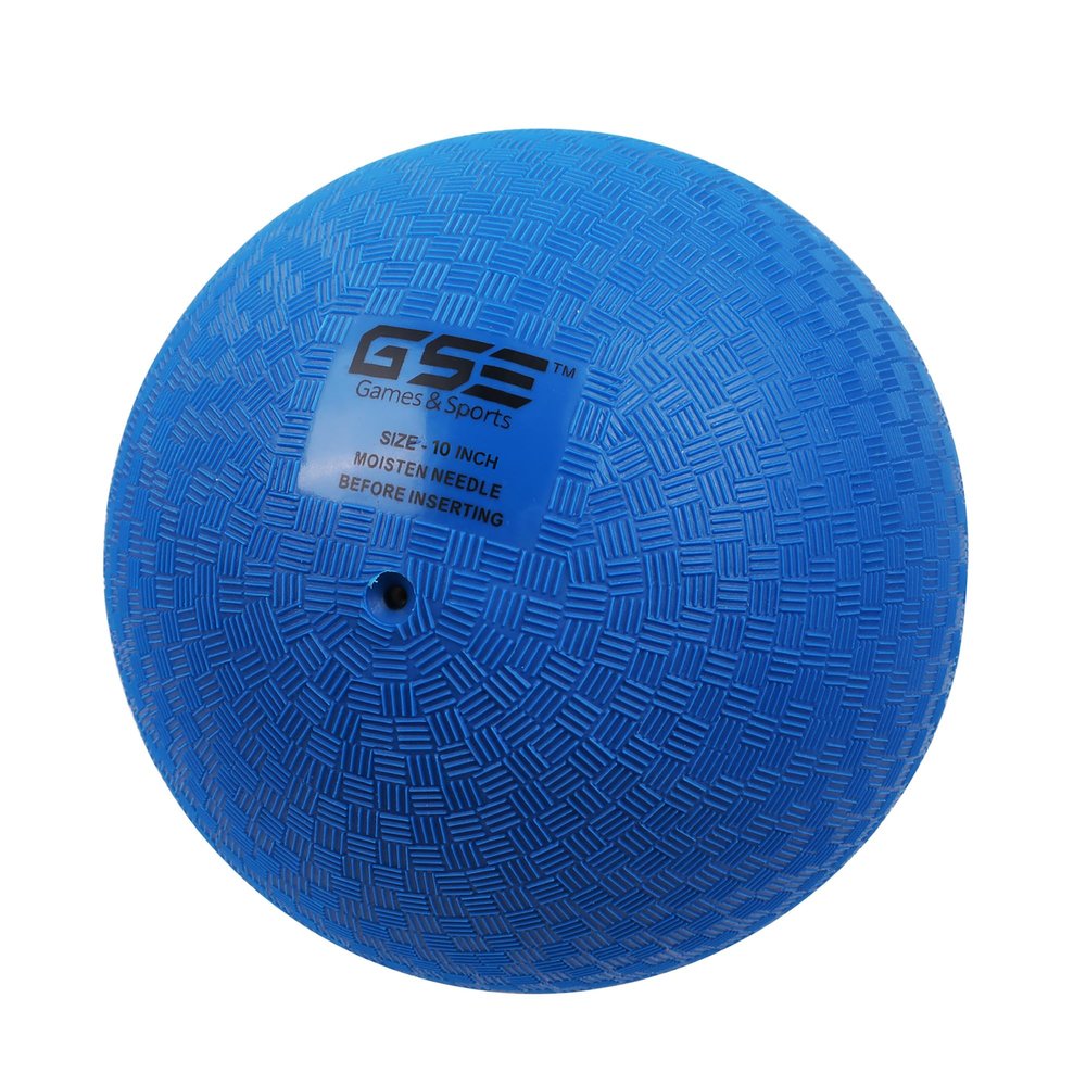 GSE Games & Sports Expert 10-Inch Blue Inflatable Playground Ball, Kickball, Bouncy Dodge Ball, Handball for Kids/Adults, Perfect for Recess Ball Games, Gym, Yoga Exercises, Schools Sports Activities