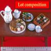 Coffee party set dollhouse miniatures decor accessories dolls miniatures cup coffee pot cake candy food doll kitchen dining room 1:6 scale view 2