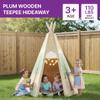 Plum Wooden Teepee Tent for Kids, Outdoor Toddler Playhouse, Fort, Play House for Boys Girls, Wood Frame Kids Tent, Cone Shaped Hideaway, Blank Canvas, Easy Setup, Sturdy, Weatherproof, Age 3+ (Small) view 2