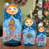 Little Fishes 3-Nest Matreshka Wooden Nesting Dolls Set, Coastal - 14721 by G.DeBrekht view 3