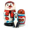 Snowman Family Santa 3-Nest Doll Russian Matryoshka Wooden Stacking Nested Dolls Wooden Handmade Toys Gift for Children Christmas Mothers Day Birthday Home Decor Wishing Gift 110162 view 2