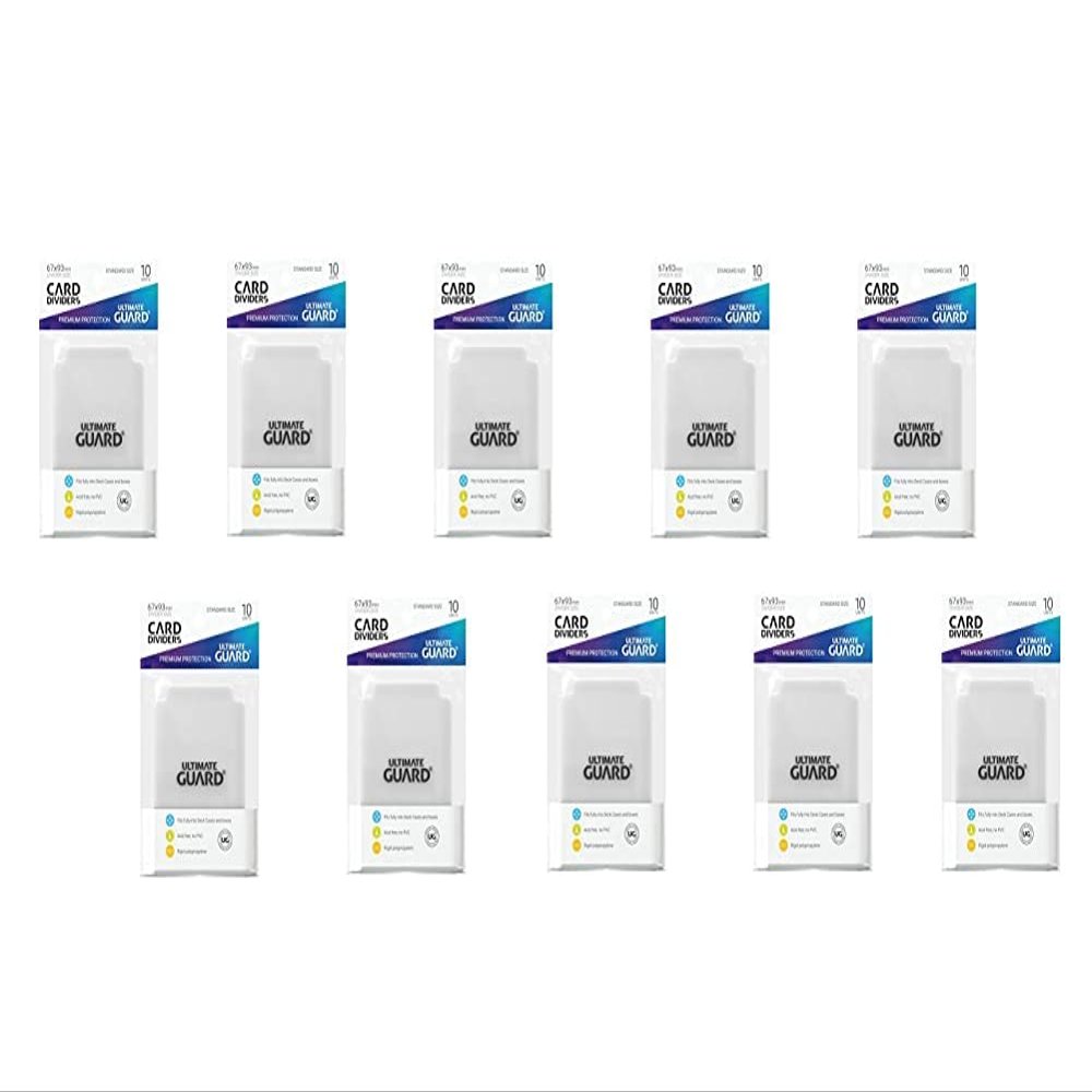 10 Packs Ultimate Guard Transparent Card Dividers (10) Standard Size Display Case