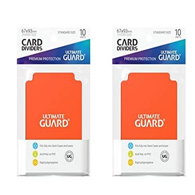 2 Packs Ultimate Guard Orange Card Dividers (10) Standard Size Individual Pack