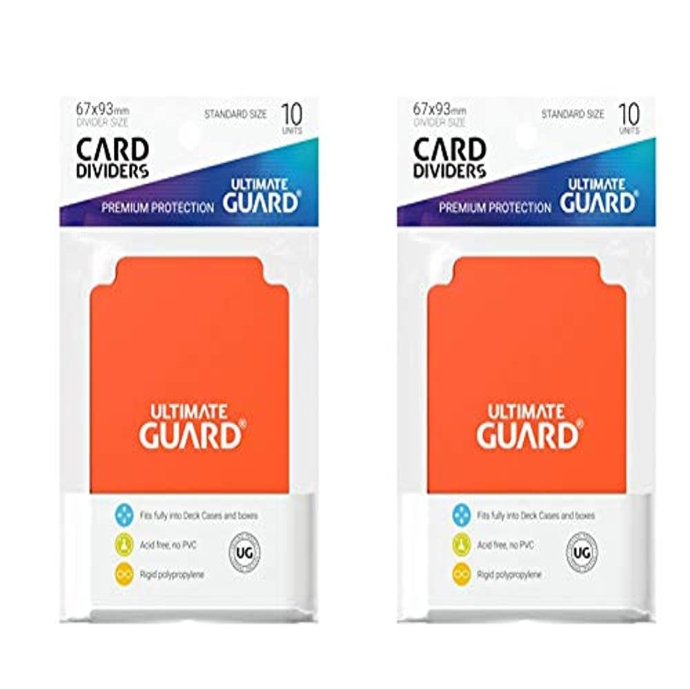 2 Packs Ultimate Guard Orange Card Dividers (10) Standard Size Individual Pack