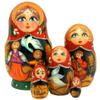 Russian 5 Piece Fairy Tale Nested Doll Matryoshka Wooden Stacking Nested Dolls Wooden Handmade Toys Gift for Children Christmas Mothers Day Birthday Home Decor Wishing Gift 140070 view 1