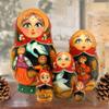 Russian 5 Piece Fairy Tale Nested Doll Matryoshka Wooden Stacking Nested Dolls Wooden Handmade Toys Gift for Children Christmas Mothers Day Birthday Home Decor Wishing Gift 140070 view 2