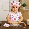 3 Otters Kids Chef Hat and Apron, 11 PCS Chef Costume Sets Pretend Play Kitchen Toys Baking Tools for Toddler view 2