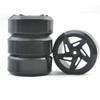 LAFEINA 4PCS 1: 10 RC Drift Wheel Tire Set, Hard Tyres Plastic Wheels Rims for 1/10 HSP Tamiya HPI Kyosho On-Road Drifting RC Car view 2