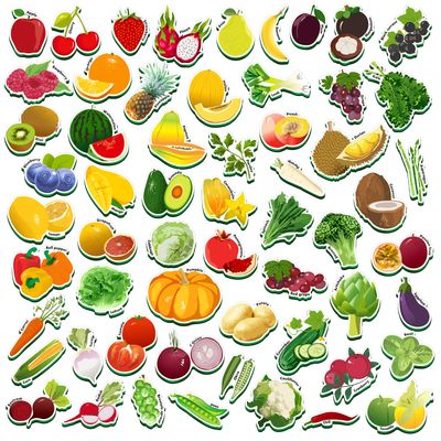 SpriteGru 59 PCS Fruits & Veggies Magnets for Toddlers Kids, Perfect for Preschool Learning