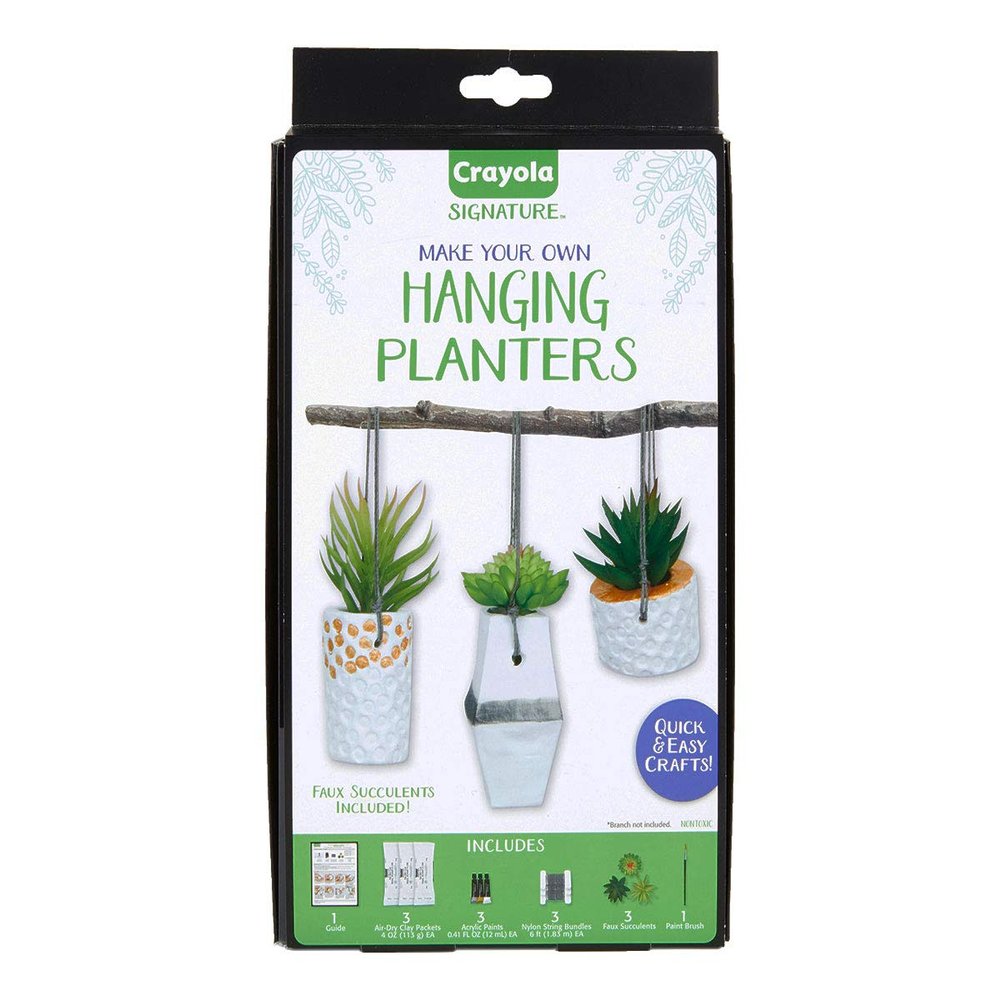 Crayola DIY Hanging Planter Kit, Personalized Planter, Unique Gifts for Mom, 14 Pieces
