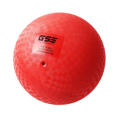 GSE Games & Sports Expert 10-Inch Red Inflatable Playground Ball, Kickball, Bouncy Dodge Ball, Handball for Kids/Adults, Perfect for Recess Ball Games, Gym, Yoga Exercises, Schools Sports Activities