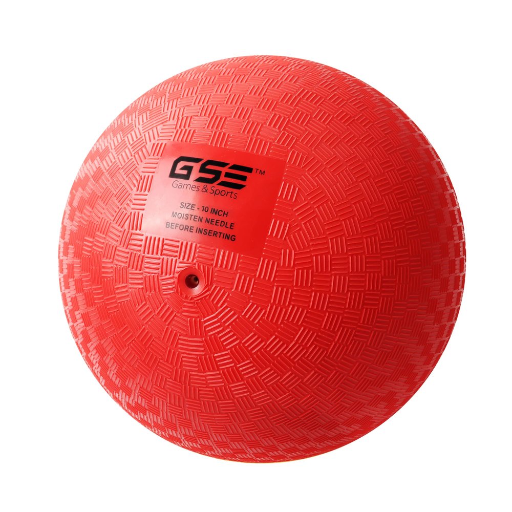 GSE Games & Sports Expert 10-Inch Red Inflatable Playground Ball, Kickball, Bouncy Dodge Ball, Handball for Kids/Adults, Perfect for Recess Ball Games, Gym, Yoga Exercises, Schools Sports Activities