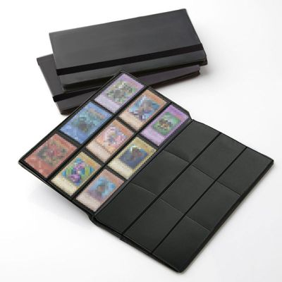 360 Pockets Trading Card Sleeves, Side Loading Pocket Binder, Album Pages Card Collector Coin Holders Wallets Sleeves Set (Black 360)