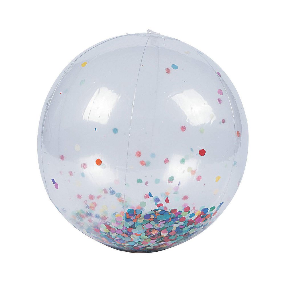 Fun Express Confetti Large Beach Ball - Toys - 6 Pieces