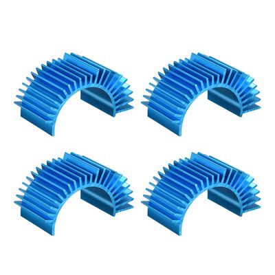 uxcell 4 Pcs Aluminum Electric Engine Motor Heatsink Fins Cooling Blue For RC 540 550 Size Brushed Brushless RC Car Accessories