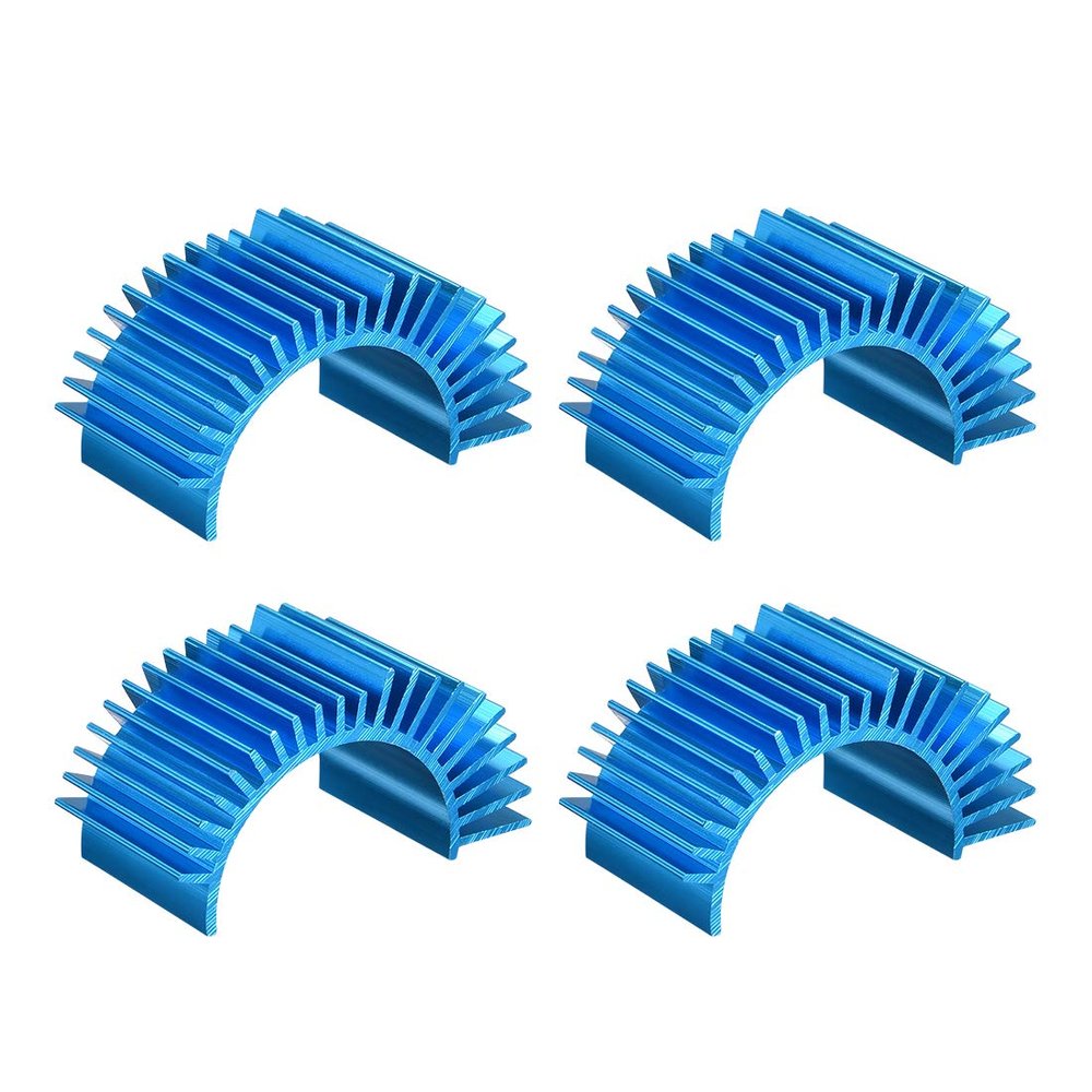 uxcell 4 Pcs Aluminum Electric Engine Motor Heatsink Fins Cooling Blue For RC 540 550 Size Brushed Brushless RC Car Accessories