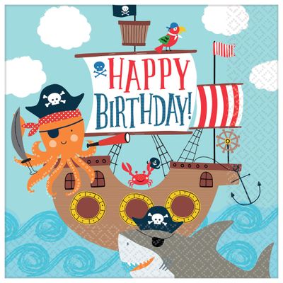 Amscan Ahoy Birthday Luncheon Napkins