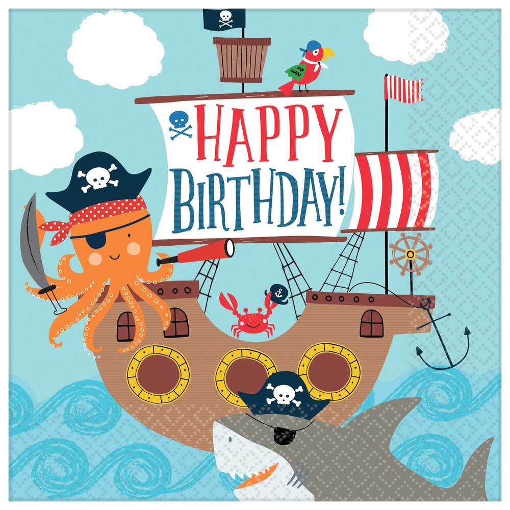Amscan Ahoy Birthday Luncheon Napkins