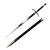 41.25" One Hand Medieval Sword - Dull Blade Carbon Steel With Faux Leather Wrapped Wood Scabbard - Non-Battle Ready for Gifts, Cosplay, & LARP view 1