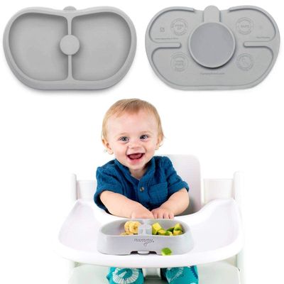 Nummy BOWL - Pure Silicone Bowl with Hidden Suction Cup for Babies and Toddlers | BPA and Phthalate Free | Microwave and Dishwasher Safe | Great Baby Gift (Gray, Core Collection)