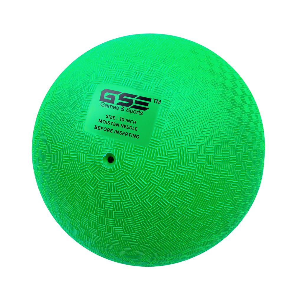 GSE Games & Sports Expert 10-Inch Green Inflatable Playground Ball, Kickball, Bouncy Dodge Ball, Handball for Kids/Adults, Perfect for Recess Ball Games, Gym, Yoga, Schools Sports Activities