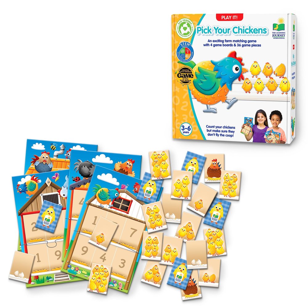 The Learning Journey: Play It! - Pick Your Chickens - Pick a Number Game - Preschool Games & Gifts for Boys & Girls, Teaches Counting & Memory Skills - Award-Winning Toys - Ages 3 Years and Up