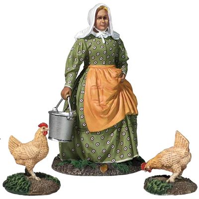 W.Britains American Civil War Civilian 31280 Mrs. Dayfield with Two Chickens 1:30 Scale Pewter