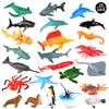 24-Pack Sea Ocean Animal Figures - Realistic Plastic Pool Party Toys Set with Turtle, Octopus, Shark - Children's Educational Birthday Gifts view 1