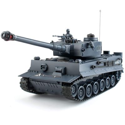 BEAURE Rc Tanks,1:28 WW2 German Tiger Army Tank Toys for Boys,9 Channels Remote Control Vehicles with Sound and Light,RC Military Toys for Kids Boys Girls(Gray)