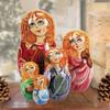 Russian 5 Piece Music Angel Nested Doll Set Matryoshka Wooden Stacking Nested Dolls Wooden Handmade Toys Gift for Children Christmas Mothers Day Birthday Home Decor Wishing Gift 130110 view 2