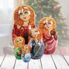 Russian 5 Piece Music Angel Nested Doll Set Matryoshka Wooden Stacking Nested Dolls Wooden Handmade Toys Gift for Children Christmas Mothers Day Birthday Home Decor Wishing Gift 130110 view 3